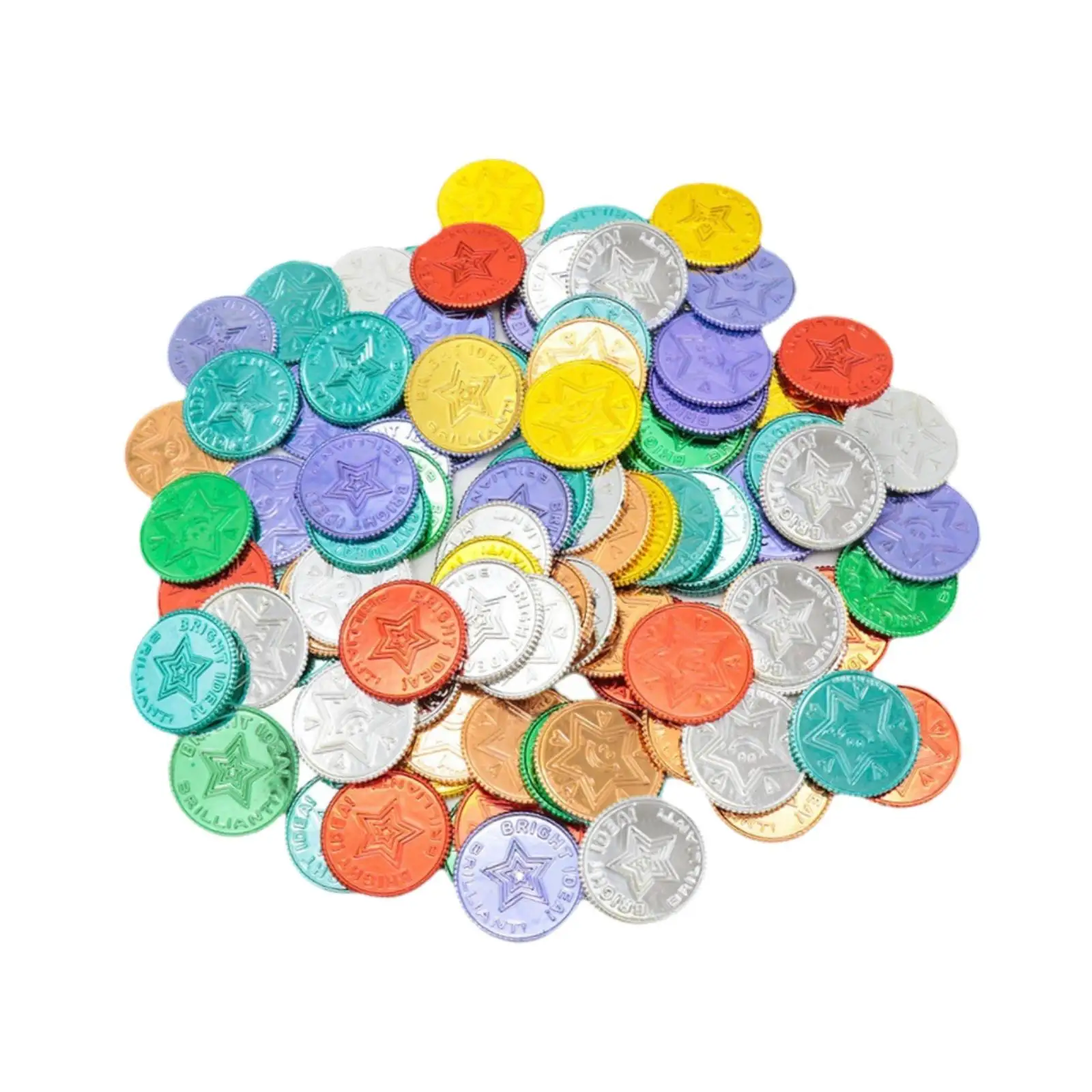 Fake Pirate Toy Coins Gold Versatile Decorations for Halloween Christmas Party Supplies 100 Pack Kids Reward Tokens Play Money