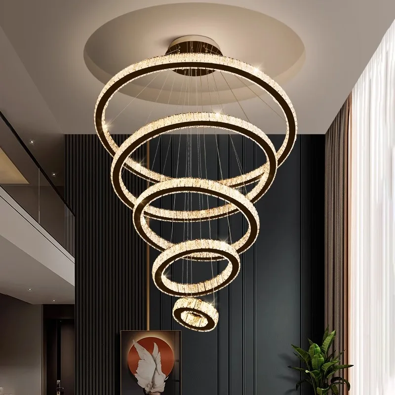 

Современная лестничная люстра, подвесные светильники, внутреннее освещение, потолочный светильник, подвесной светильник, светодиодные люстры для гостиной, внутреннее освещение