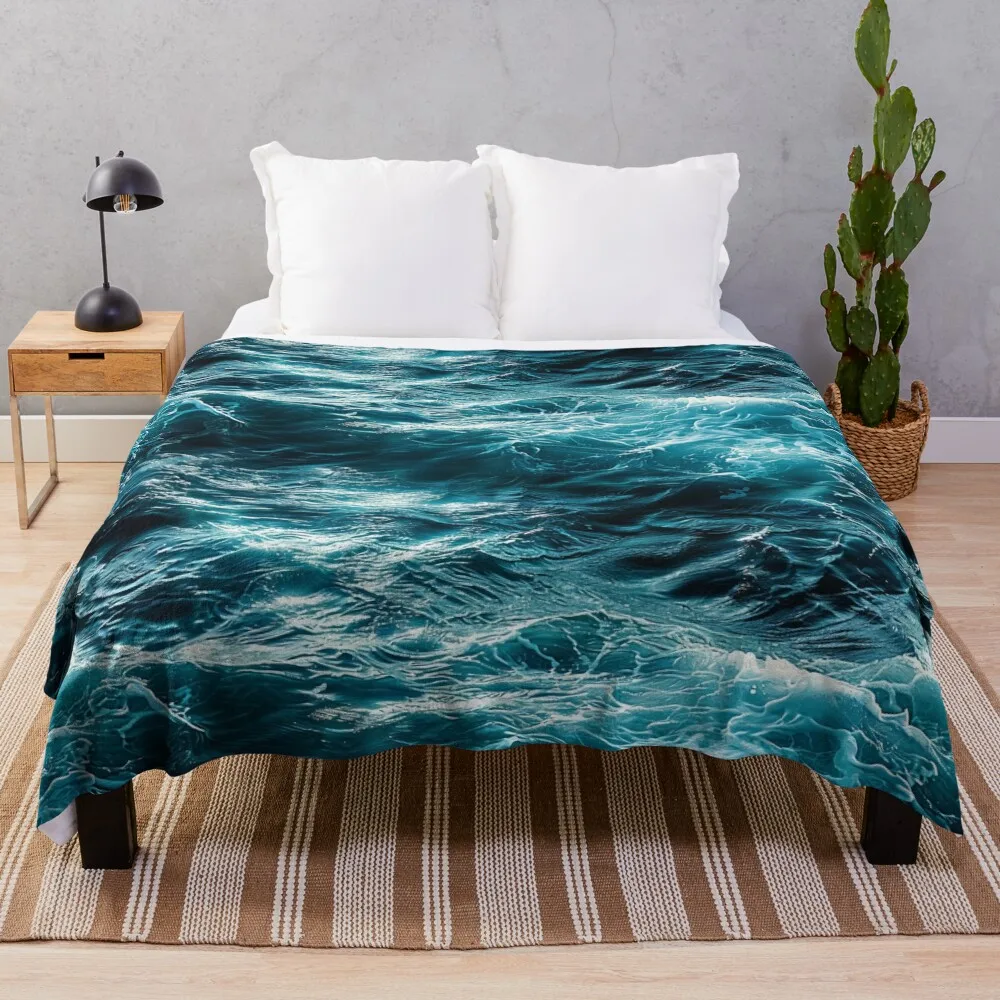 

Dynamic Ocean Waves Throw Blanket Luxury Brand Summer Beddings Blankets