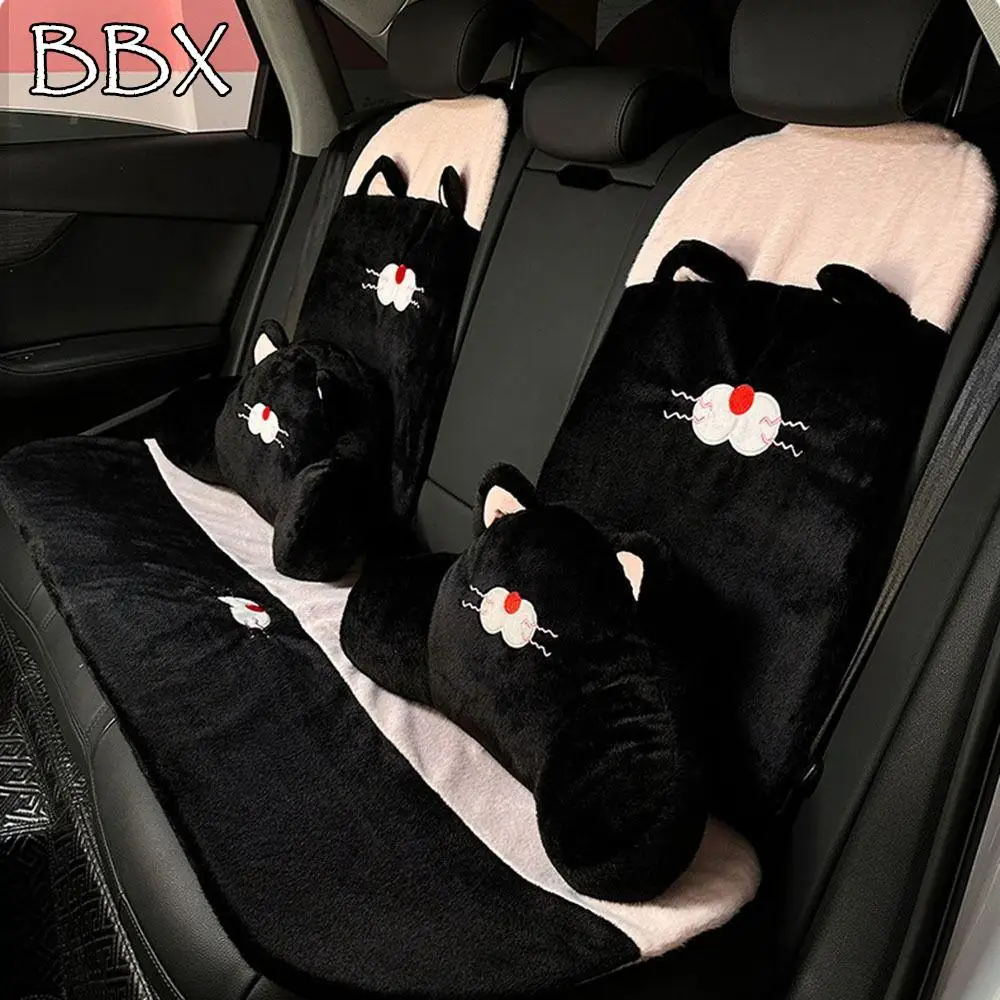 

Cartoon Cat Car Headrest Comfortable Black Car Seat Decoration Cute Plush Plush Seat Cushion Cushion Back