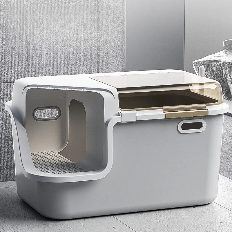 Cat litter box fully enclosed deodorant oversized anti-splash big cat corridor type anti-belt sand cat toilet extra large
