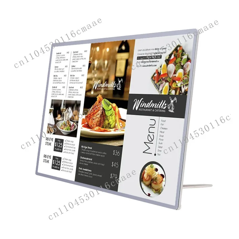 Desk Billboard Rectangle Advertising Metal Backlight Signage Display Aluminum Poster Frame Ultra-thin LED Light Box Black
