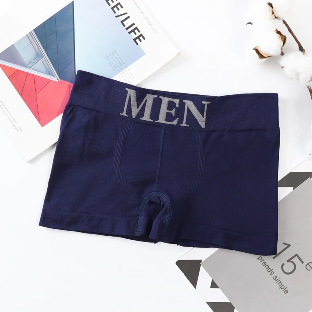 Mens Middle Waist Shorts Seamless Briefs Sexy Underwear Trunks Elastic Underpants Plus Size Flats Breathable