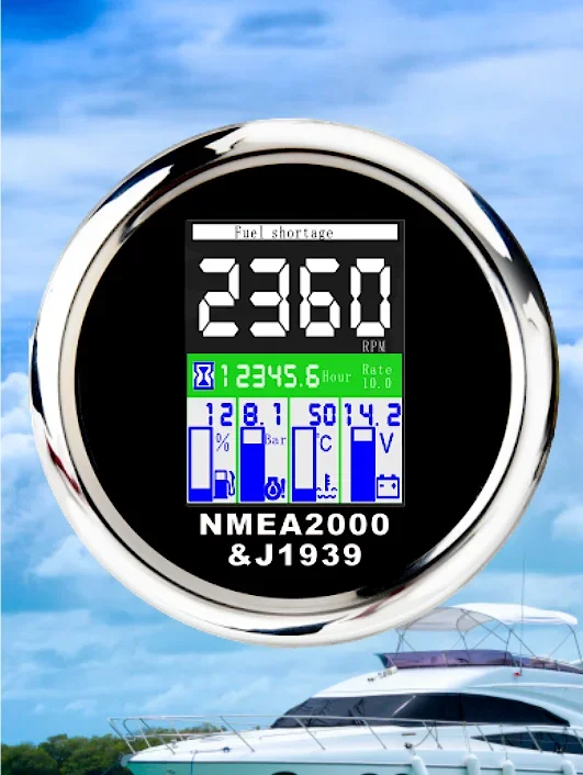 NMEA2000 5-in-1 J1939 Integrated RPM Oil Level Water Temperature Voltage Ship Yacht N2K Data Signal Meter