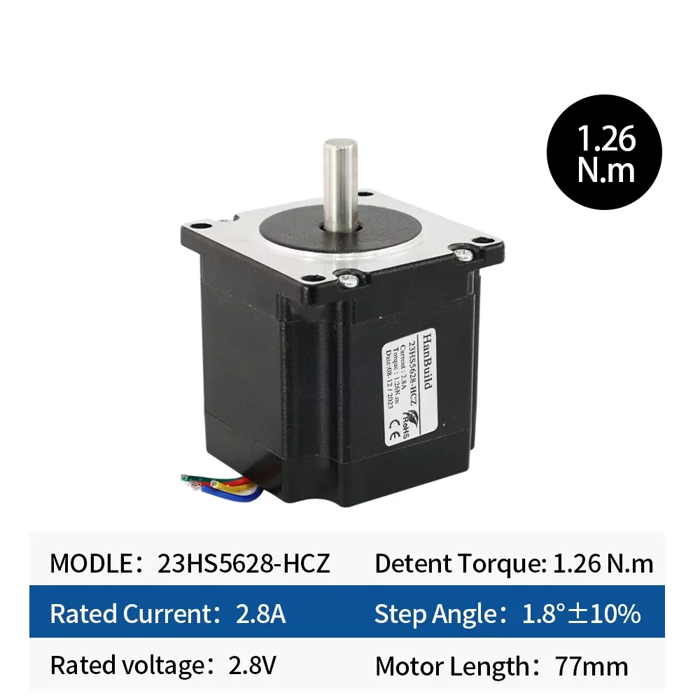 1.8 Degree 23HS5628-HCZ 4 Leads Nema 17 Stepper Motor 2 Phase 23HS5628-HCZ 1.7A Torque 0.7N.m For CNC Laser 3D Printer 12V