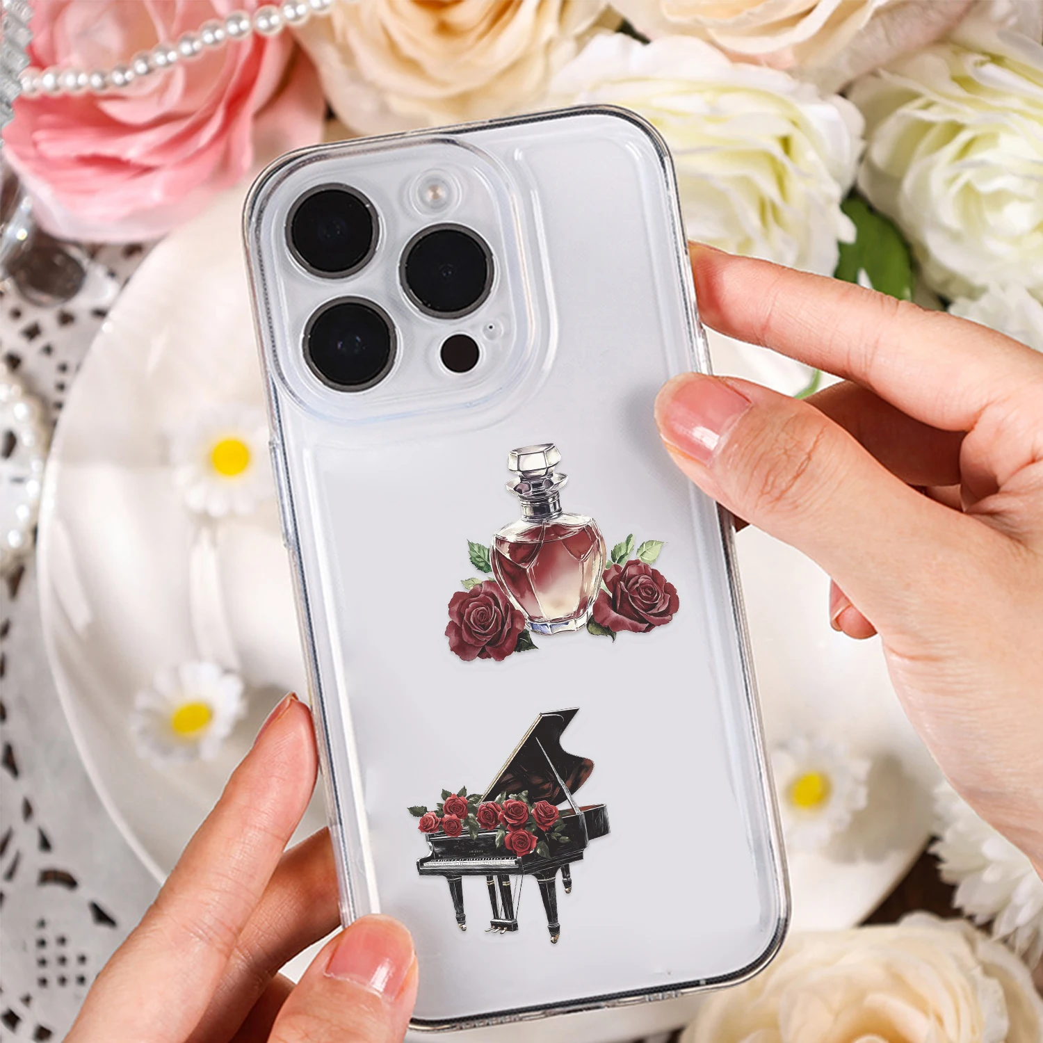 50pcs Black and Red Cartoon Mask Ball Series Stickers Waterproof Gothic American Rose Decoration DIY Water Cup Phone Stickers