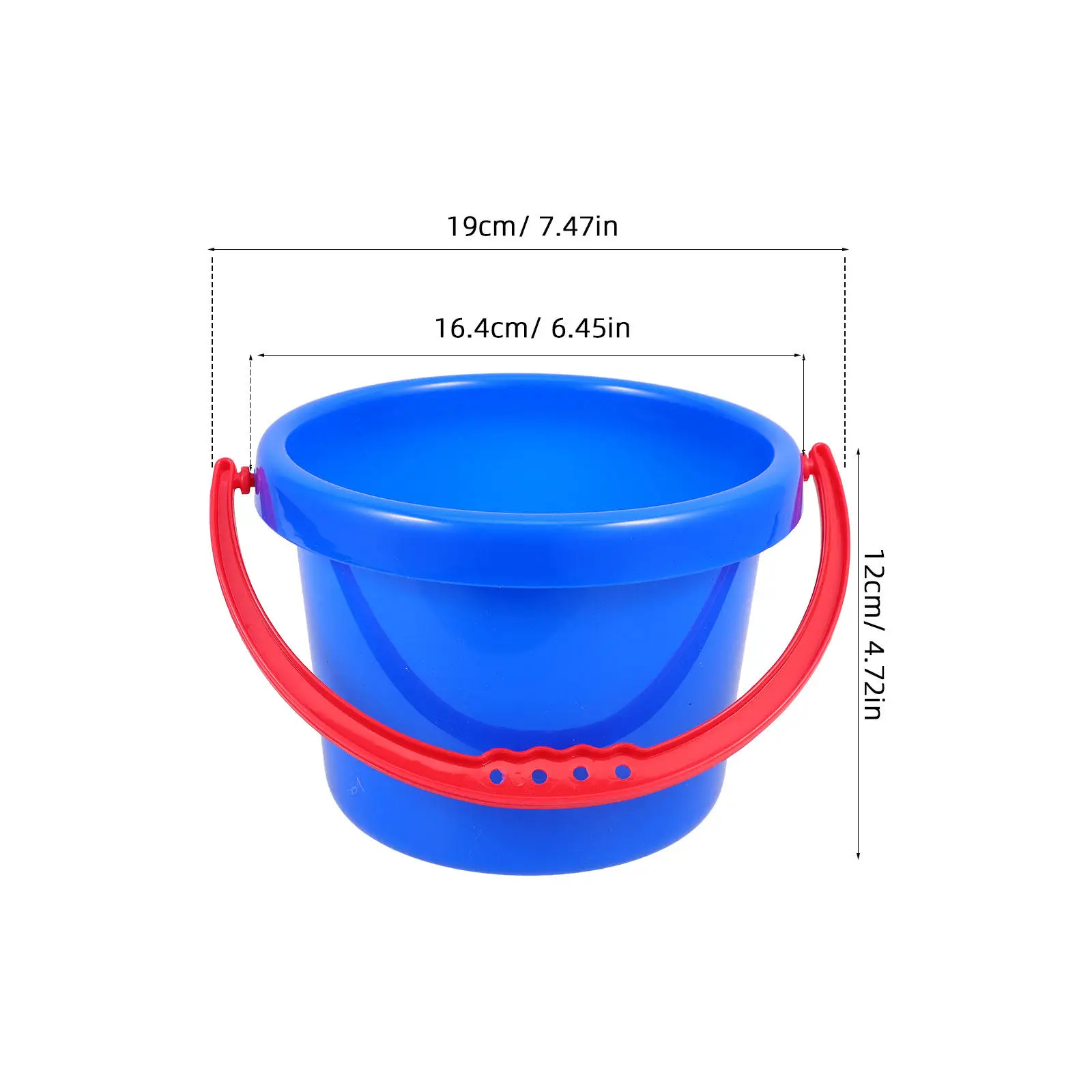 PP Sand Bucket for Beach Outdoor Summer Play Lightweight Ergonomic Handle Non-Slip Multi-Use Digging Portable Beach Pail Sand