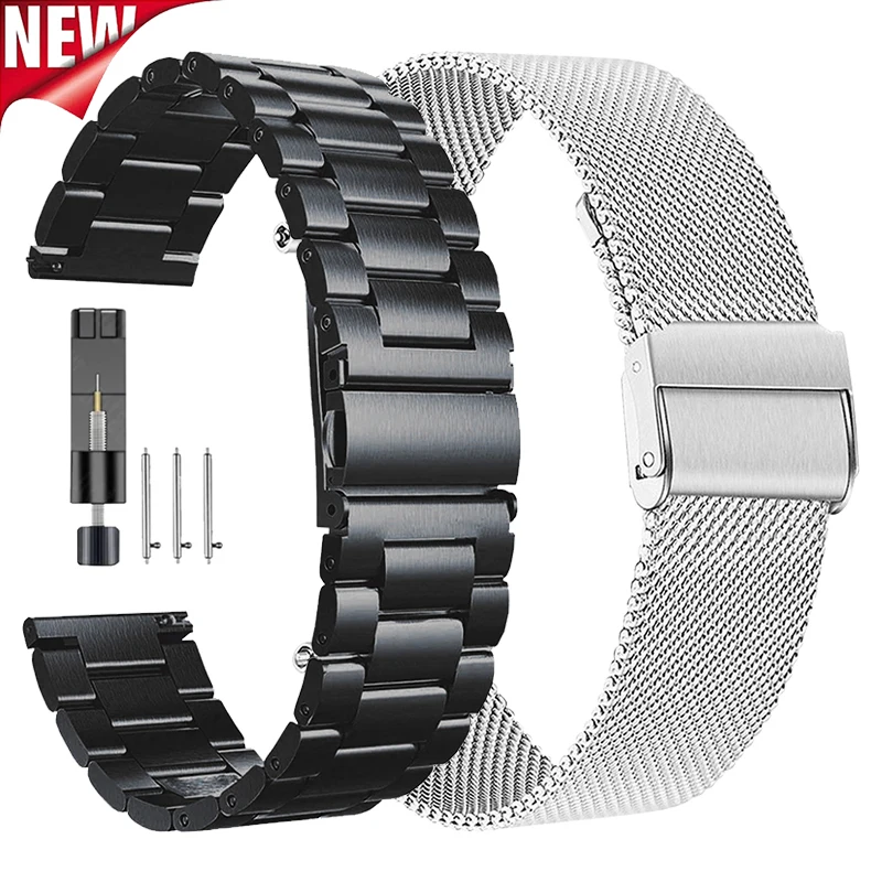 18/20/22/24mm Metal Strap for Samsung Galaxy Watch 765 40/44mm Mesh Bracelet for Huawei Watch GT6 5 GT5Pro 4/3Pro 46mm Wristband