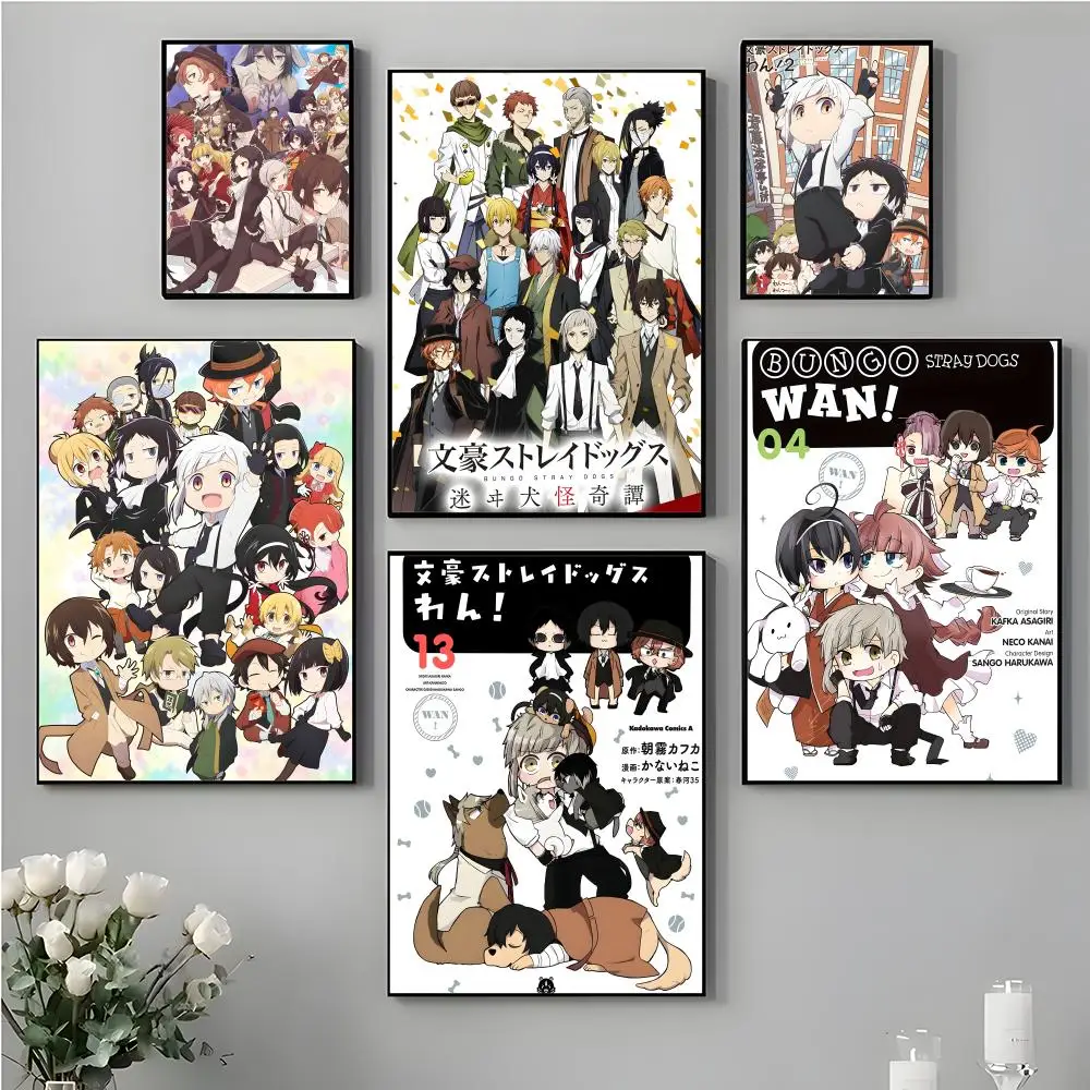 B-Bungo Stray Dogs classic Poster Top-Quality For Household Room Bar Cafe Wall Art Decor  Gift Item