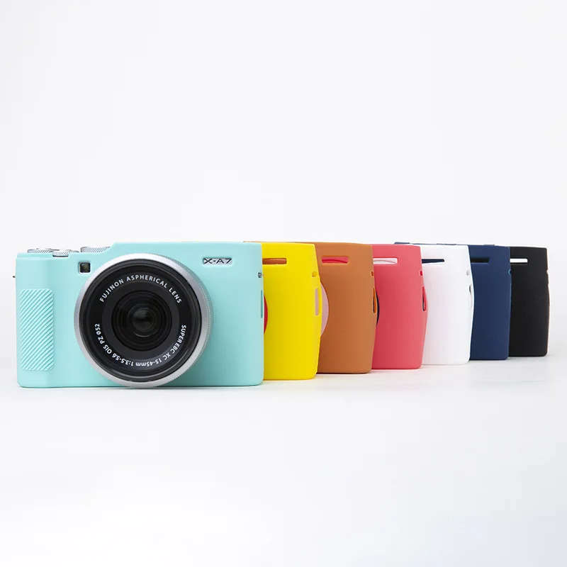 Rubber Silicon Sleeve Armor Skin Case Body Cover Protector for Fujiflm X-A7 Fuji XA7 Mirrorless Camera Shell Protective Soft Bag