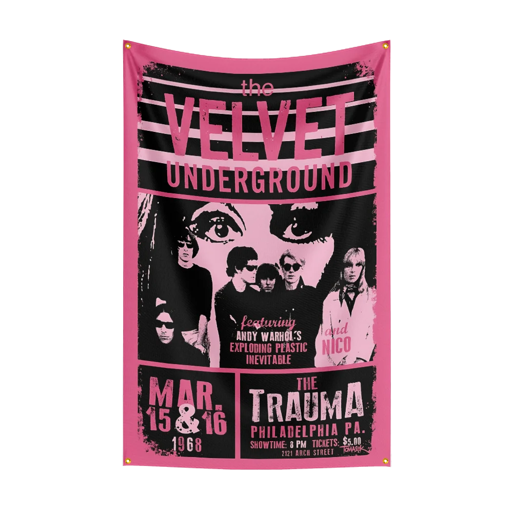 3x5 Ft T-The-V-Velvets-U-UndergroundS Band Flag Polyester Digital Printing Banner for Garage Wall Art Out Door Decoration