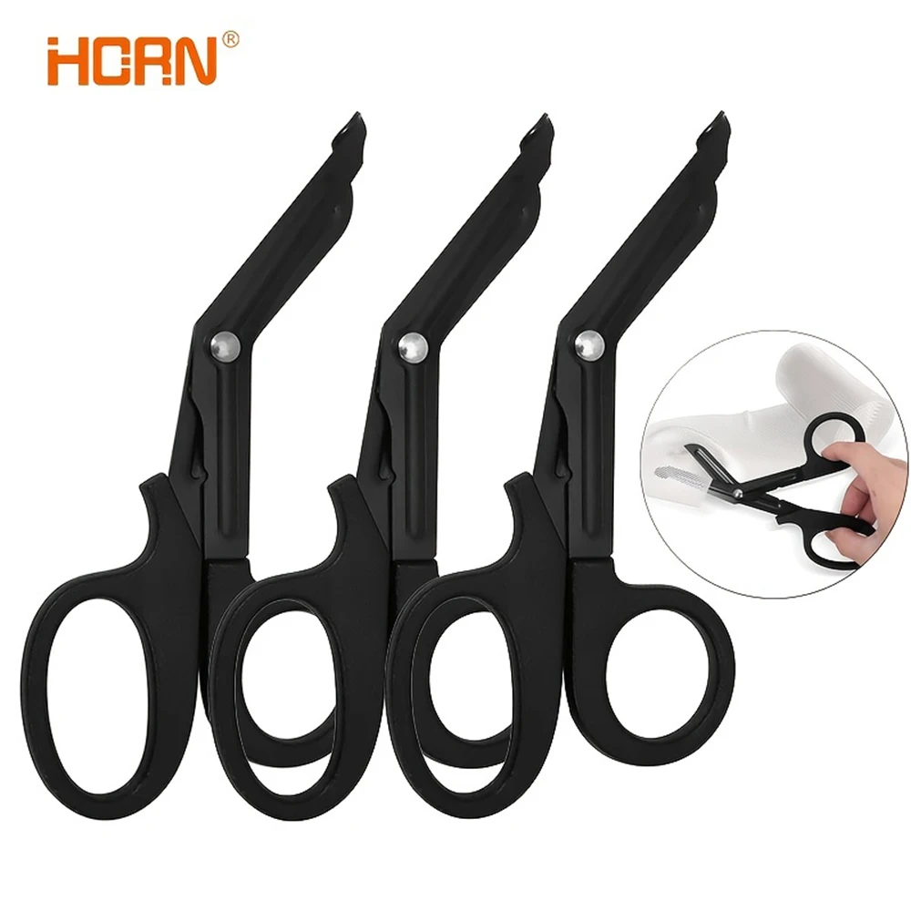 1/2 Stück medizinische Notfallschere, Trauma-Schere mit Karabiner, 18,5 cm, Verbandschere und militärische Verbandschere