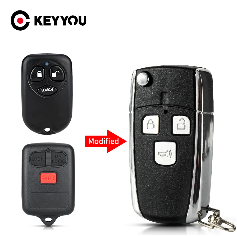 KEYYOU For BYD F3 F3R For Toyota Corolla Vios 2003-2007 Car Key 3 Buttons Modified Remote Key Cover Shell