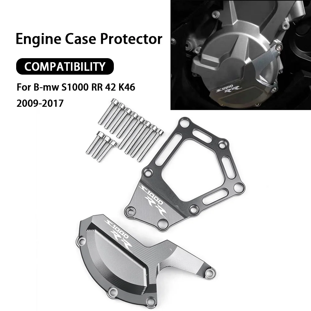 Motorcycle accessories CNC Aluminum Engine Case Protector Guard Frame Slider Starter Cover For B-mw S1000 RR 42 K46 2009-2017