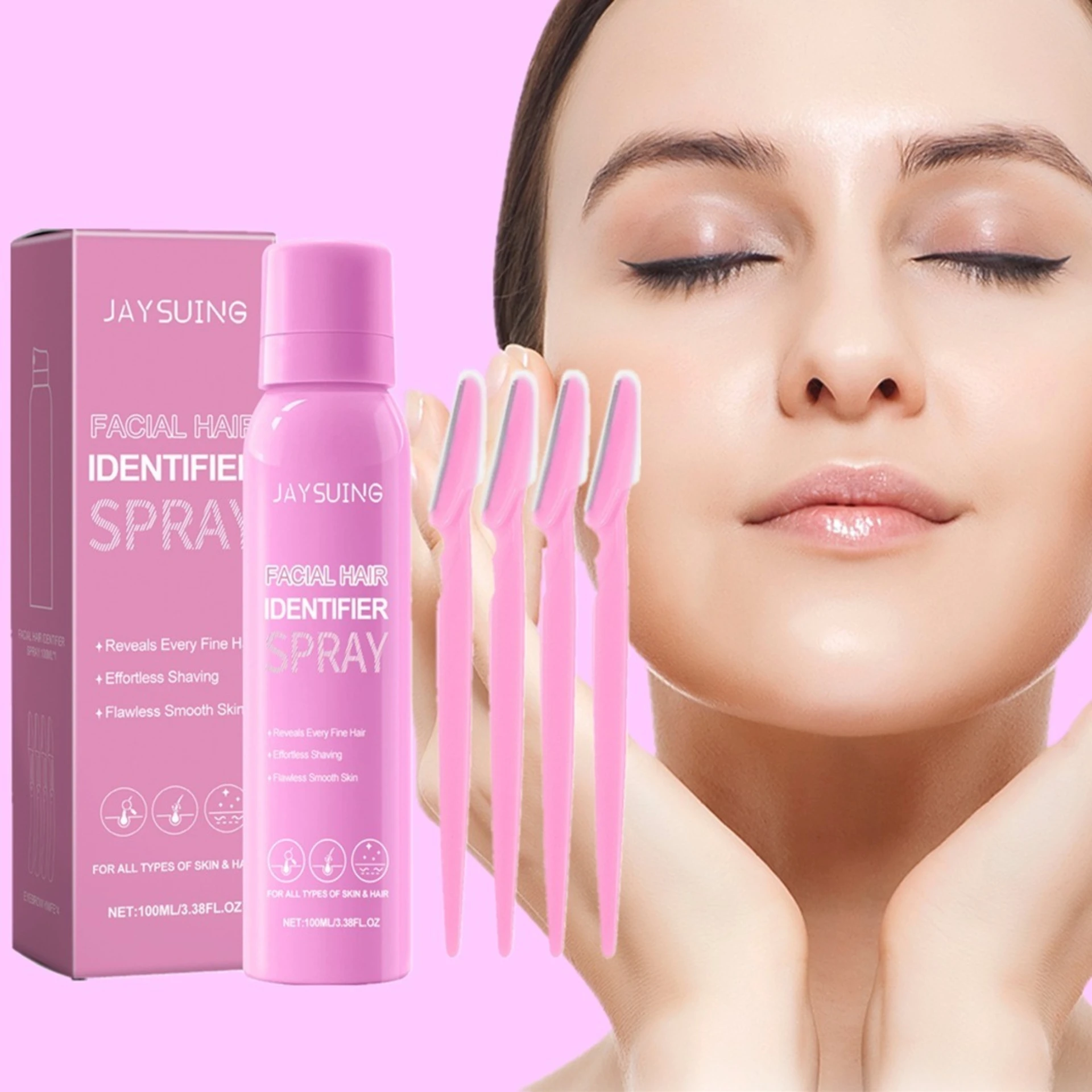 Facial Hair Spray Facial Cleansing Softening Hair Gentle Daily Care Hair Removal Spray Skincare