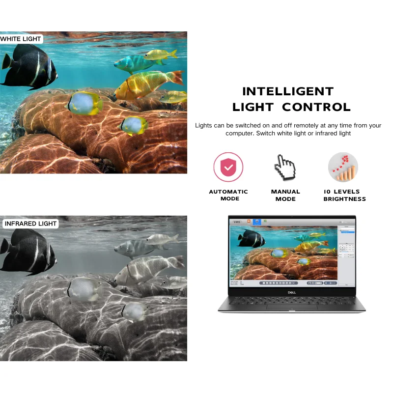Barlus Underwater Aquaculture Camera 5 Megapixel IP68 Waterproof Stainless Steel Corrosion Resistant