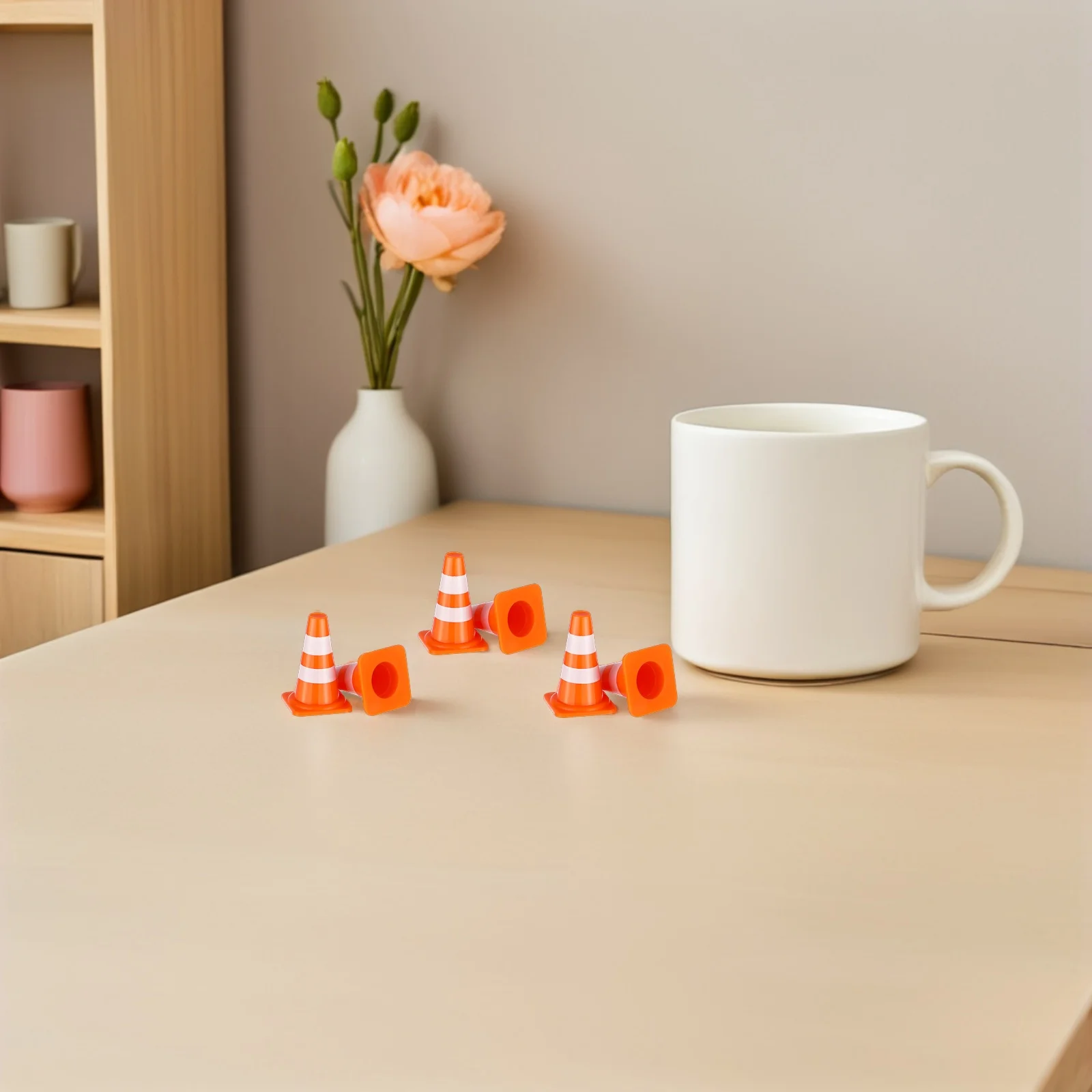 

60Pcs Children's Traffic Cone Safety Simulation Mini Traffic Barrier Parking Lot Road Signs Small Roadblock Cones