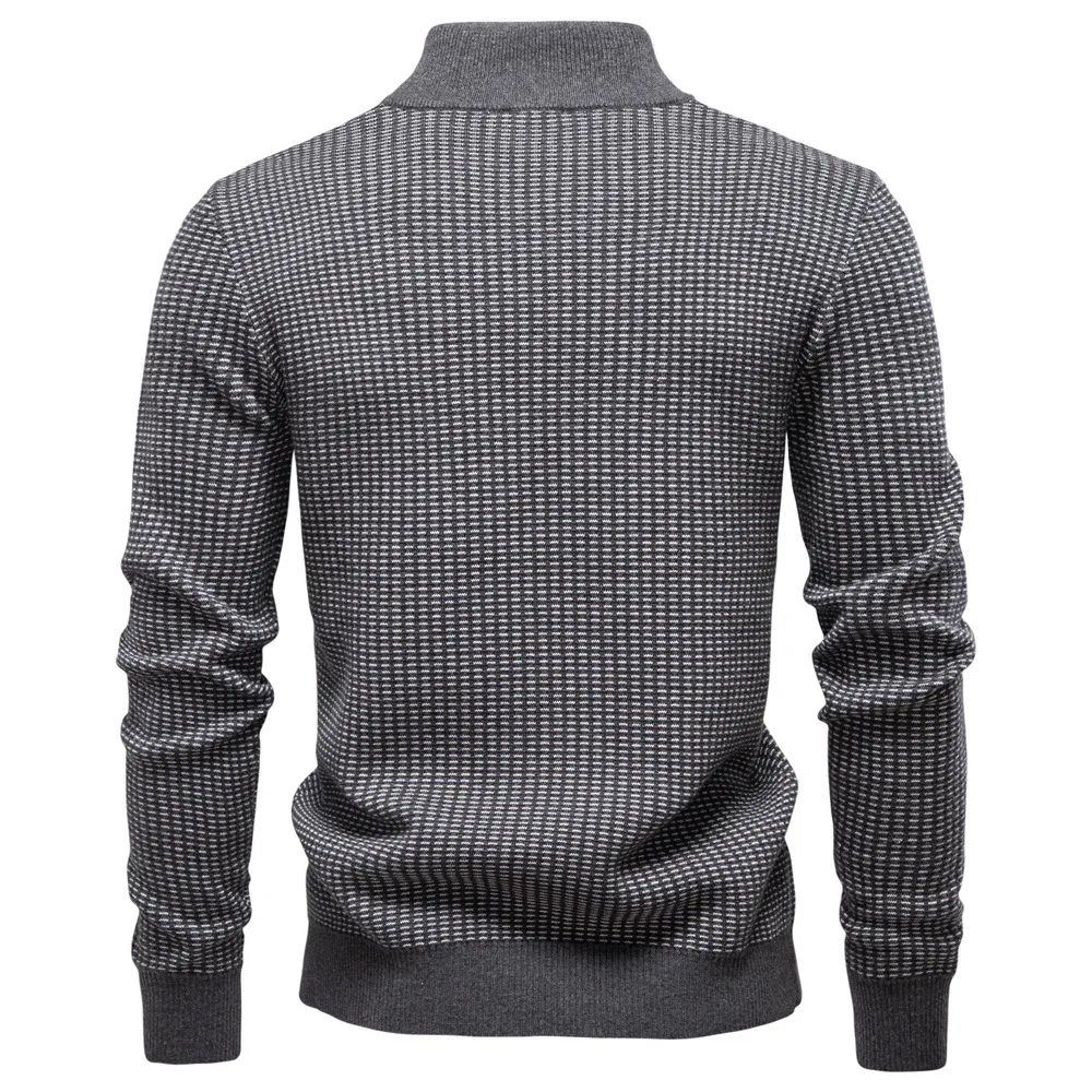 Men's Thickened European-Sized Sweater Autumn/Winter Half-Zipper Stand-Up Collar Business Casual Sweatshirt for Men