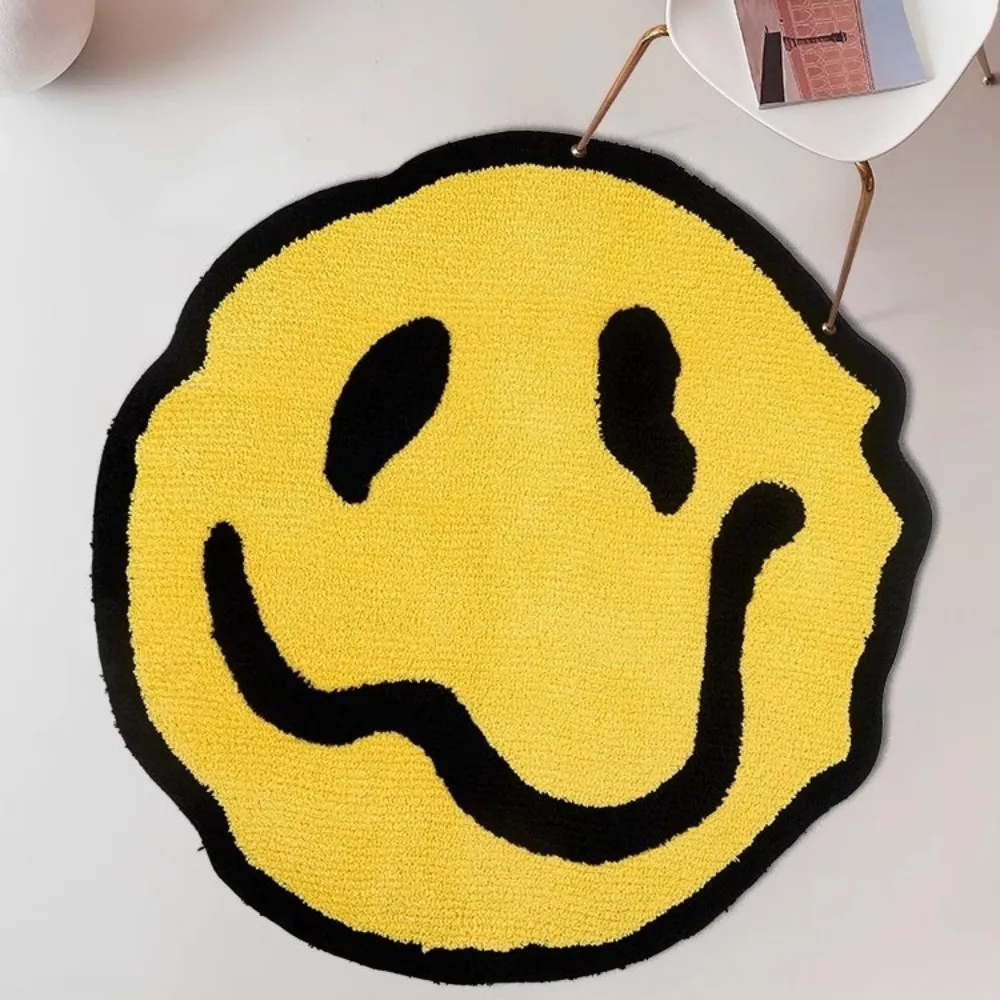 VIKAMA Funny Expression Abnormal-Imitation Cashmere Rug Comfortable Cooling Bedroom Rug Room Bed Rug Porch Mat Home Decor