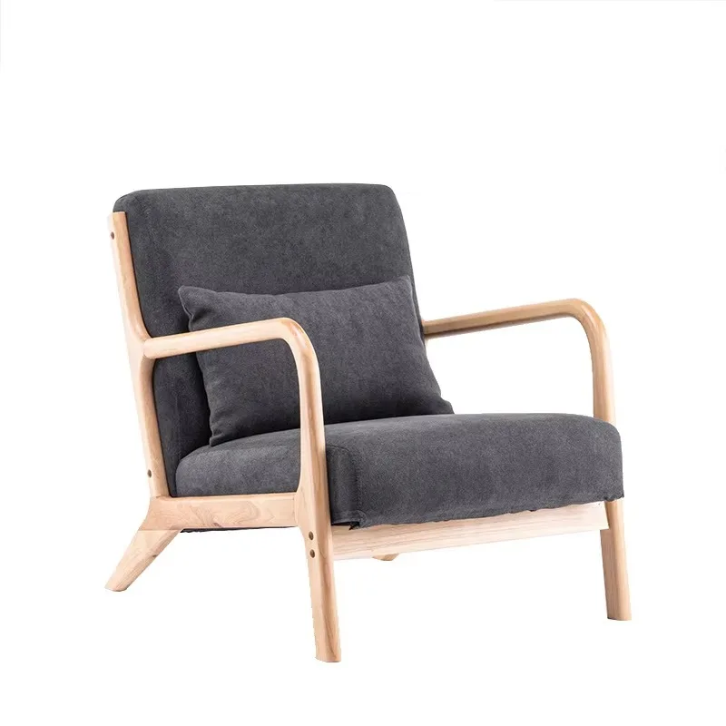 

Modern Solid Wooden Legs Chair Set Living Room Furniture Single Leisure Sofa Set