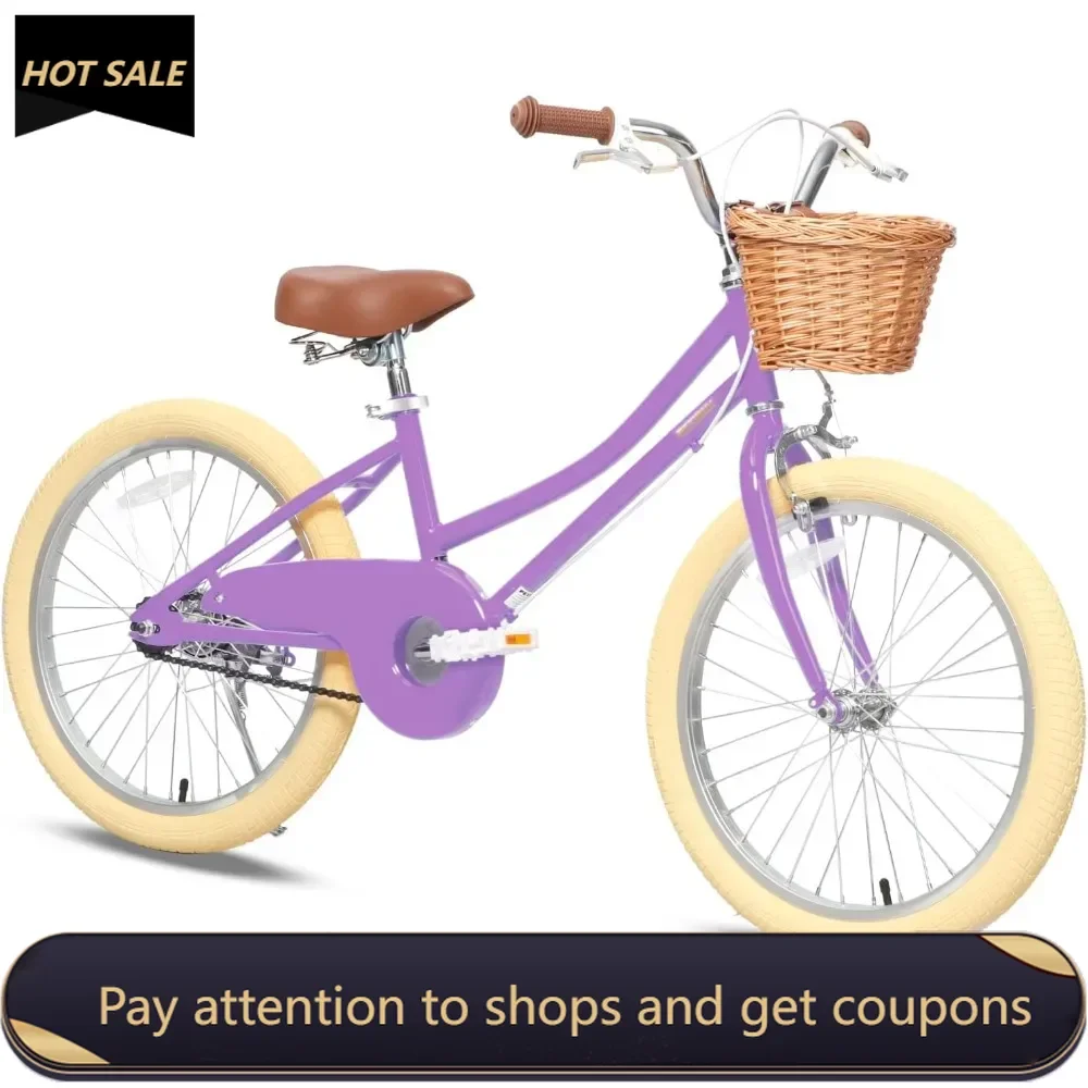 

Girls Bike with Basket for 2-12 Years Old Kids，1214 16 18 20 Inch Bicycle with Bell Training Wheels，Multiple Colors Freight free