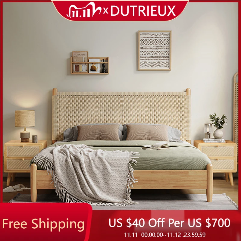 

Эстетическая европейская кровать, скандинавская квартира, главная спальня, удобная дизайнерская кровать, модная качественная мебель для спальни Muebles