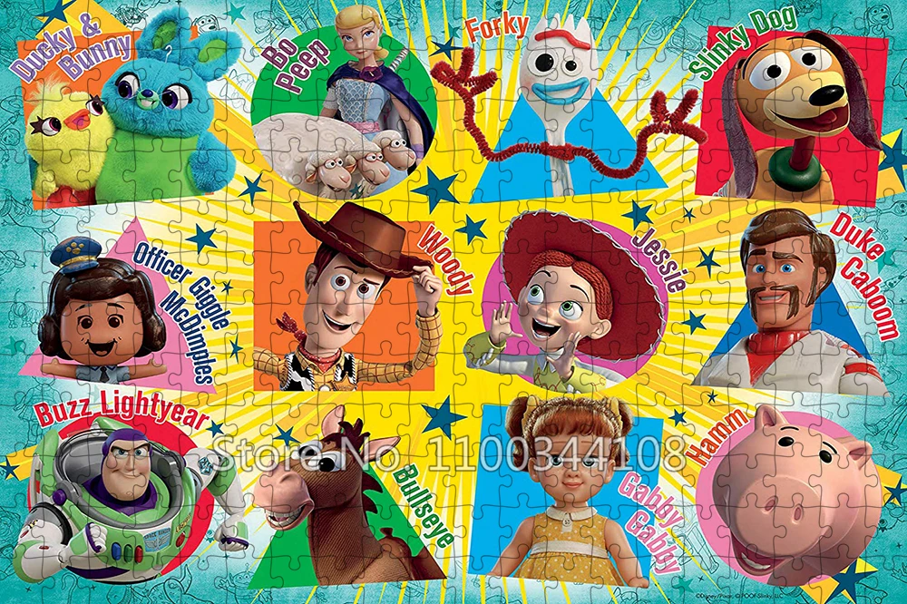 Disney Toy Story Puzzle for Childrens Cartoon 300/500/1000 Pieces Jigsaw Puzzles Family Game Adult Decompression Toys Collection