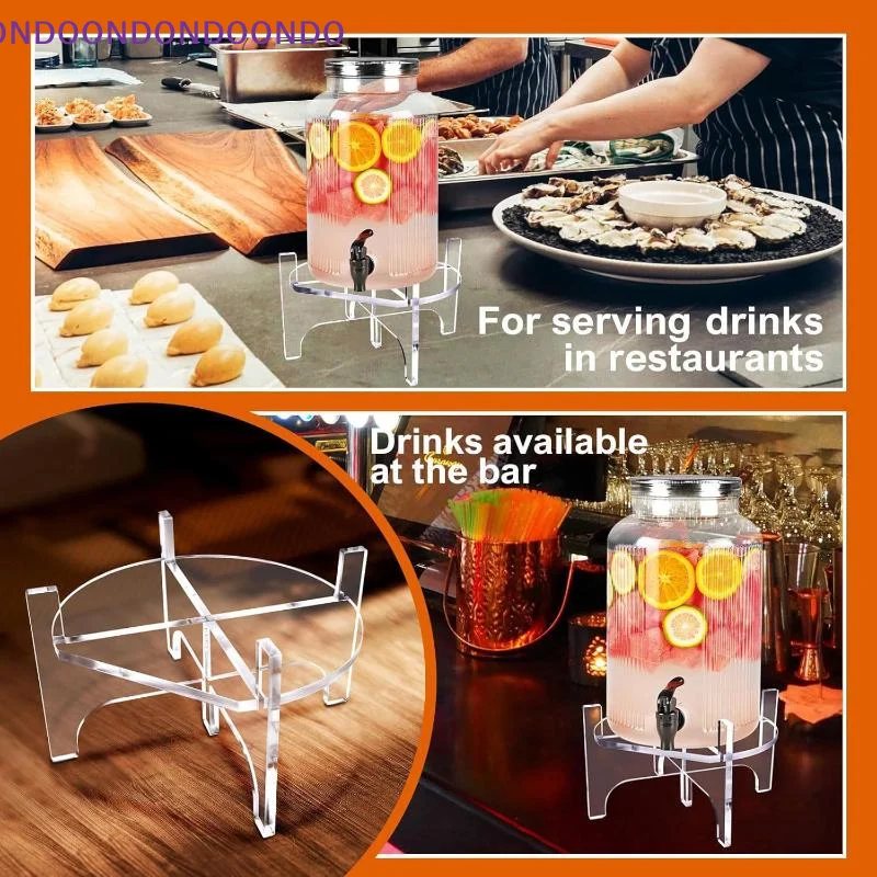 Acrylic Jar Dispenser Tabletop Stand Clear Durable Holder for Cold Water Juice Drinks Office Break Room Use