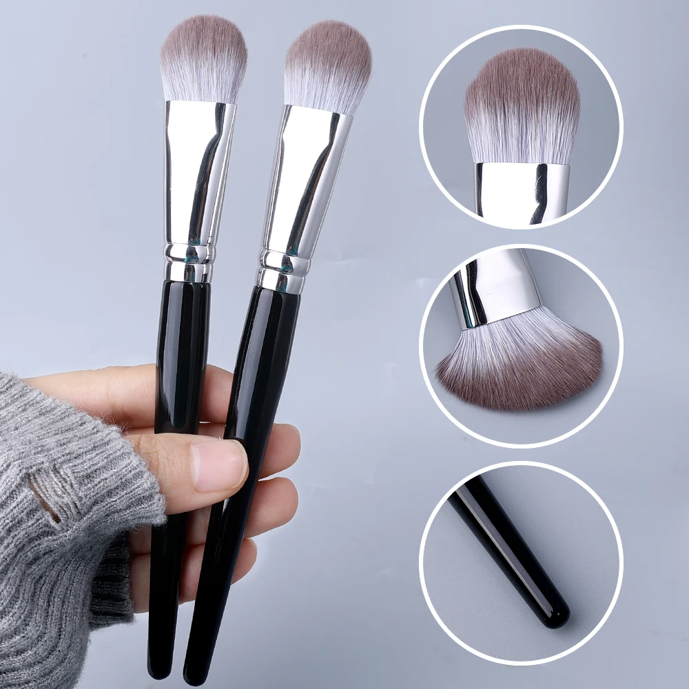 Przenośny pędzel do różu o wysokim połysku w kształcie języka Miękki pędzel do makijażu twarzy Bionic Fiber Hair Fashion Design Puder Blusher Blushes