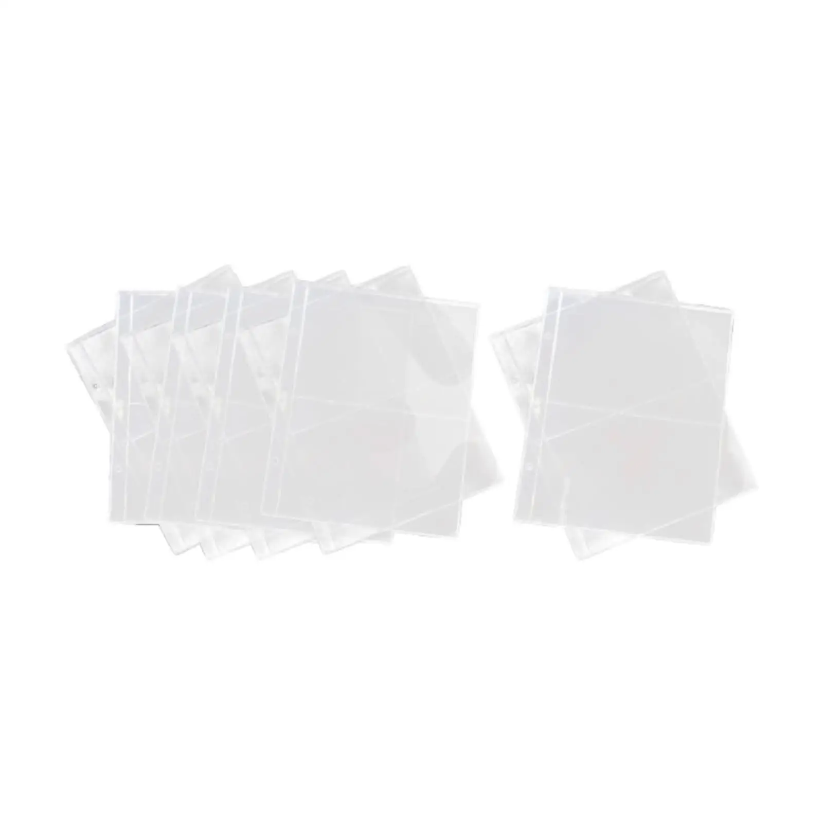 10 Pieces Banknotes Collection Book Binders 3 Hole Loose Leaf Sheets Clear Bag Page Protectors for Cardstock Business Card