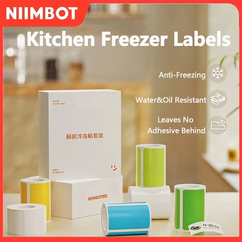 NIIMBOT B1 B21 B203 Frozen Label Paper Resistant to Low Temperatures Down to -18°C Sticker Roll For Kitchen/Freezer Cabinet New