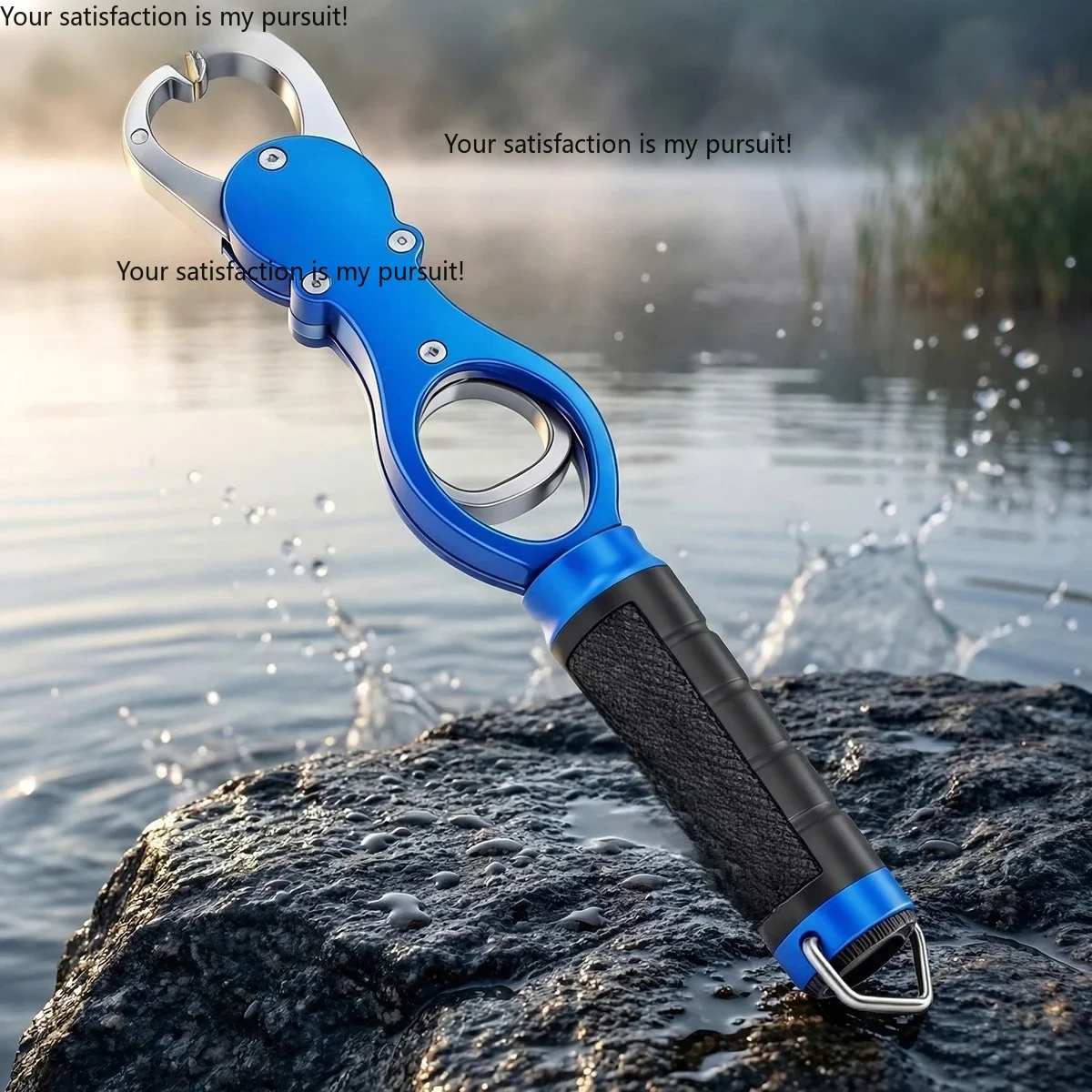 Heavy Duty Fishing Gripper Long Handle Aluminum Alloy Fish Lip Grabber Saltwater Resistant Big Fish Control Tool