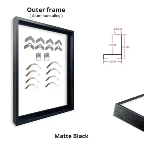 Personalizzato fai da te 40-50 cm metallo nero cornice in alluminio tela poster pittura a olio pittura diamante cornice esterna galleria decorazioni per la casa