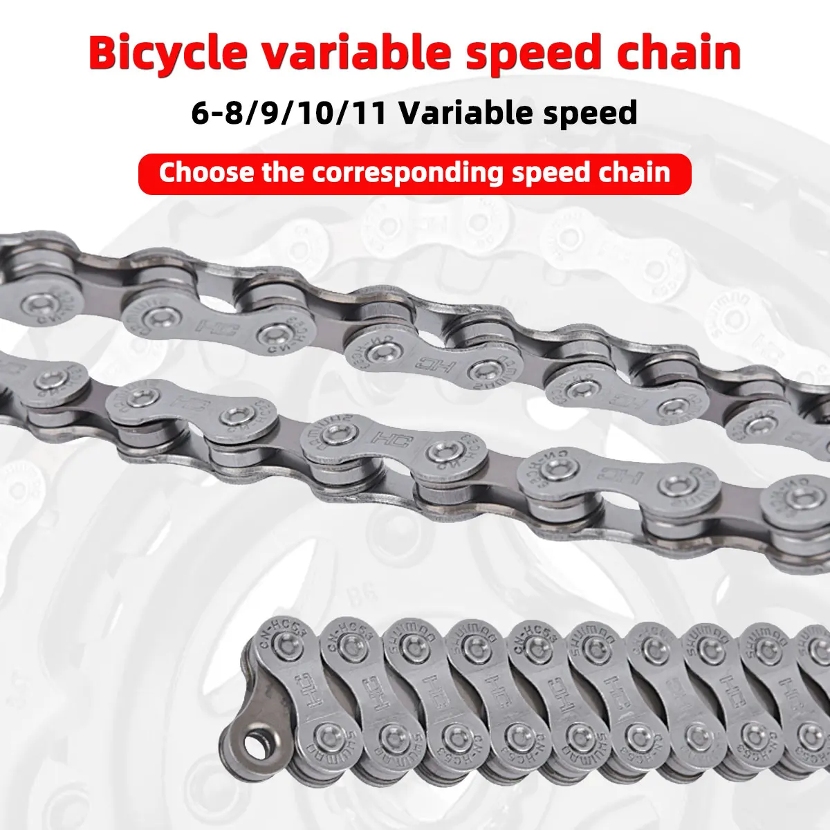 PINMOAP Bicycle Chain 6/7/8/9/10/11Speed Durable Riding Chain Smooth Shifting Strong Wear Resistant Suitable For Bicycle Repair