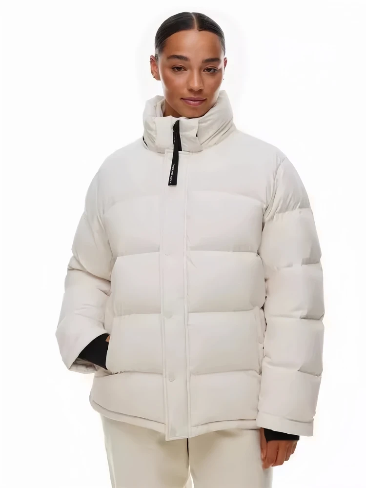 

Aritzia Women's Super Puff down Jaet Hooded Goose down Thi Warm Winter Coat White Du down Filling Long Sve Zipper