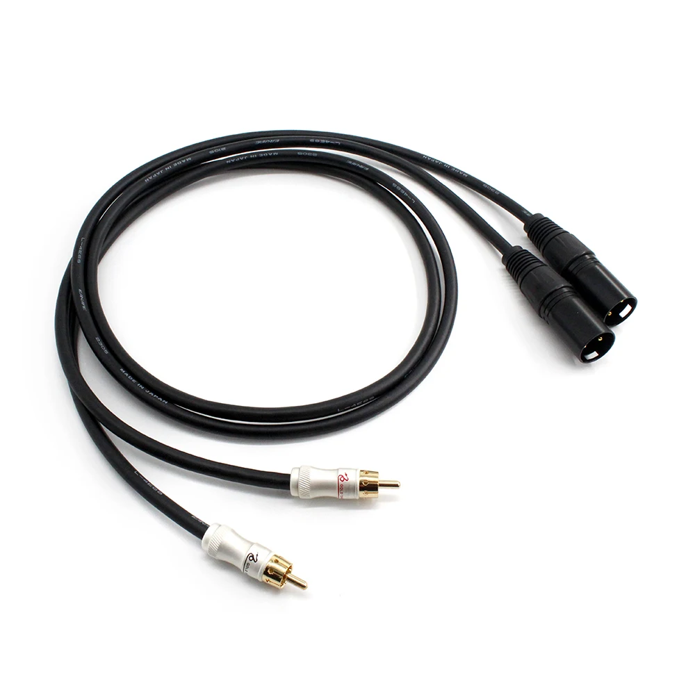 プロオーディオ RCA - XLR アダプターコード - 厚壁 RCA & Canare L-4E6S シールド付き、金メッキ ​ ​