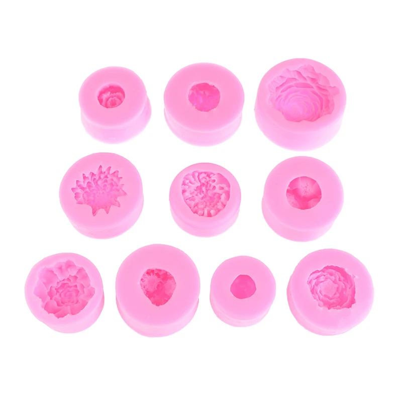Silicone Cake Mold Chocolate Soap Making Tools Candle Mould Embossed Flower Bloom Aromatherapy Candy Handmade Wedding Decor