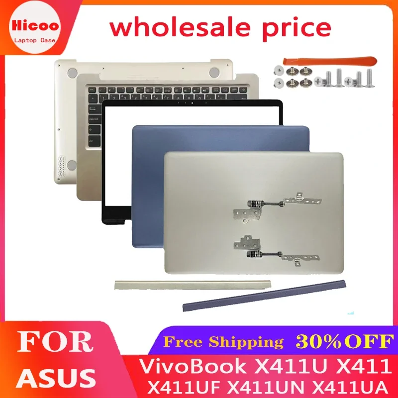 

For ASUS VivoBook X411U X411 X411UF X411UN X411UA LCD Back Cover/Front Bezel/Hinges/Hinge Cover Top Case Non-Touch Plastic mater