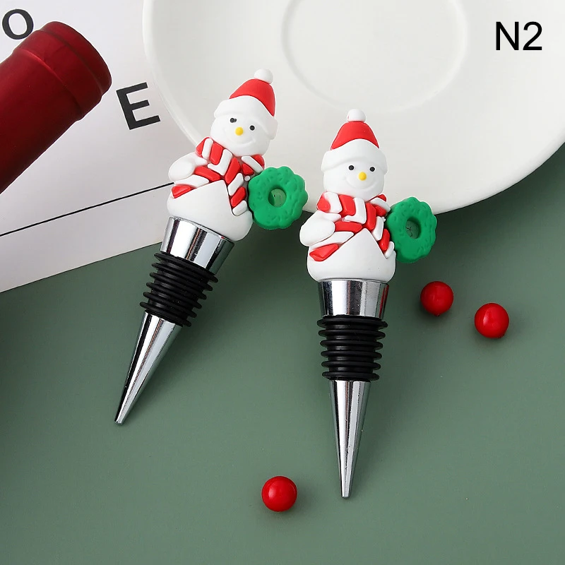 

1PC Christmas Series Wine Stopper Bar Party Decoration snowman Shape Fresh-keeping Wine Champagne Stopper Bar Accessories