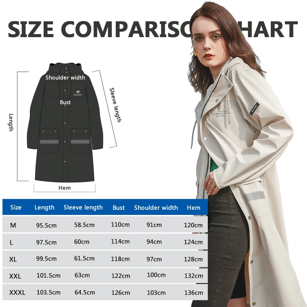 Waterproof Long Raincoat for Adults Unisex Full Length Trekking Poncho PU Durable Material Fashion Extended Rainwear