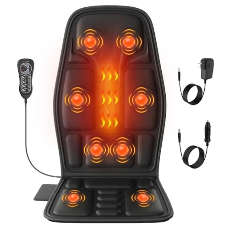 

Вибрационный массажер для спины на кресло с подогревом, массажная накидка на сиденье с 8 режимами вибрации для пожилых людей, офисных работников и всей семьи