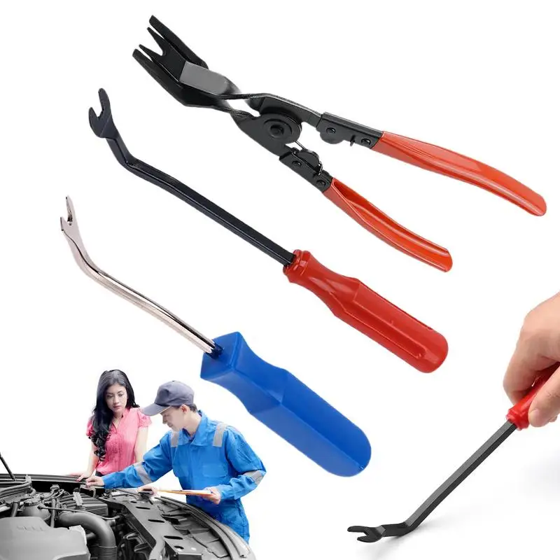 3PCS/Set Car Clip Remover Tool Body Clip Removal Tool Car Door Panel Dashboard Repair Kit Auto Trim Removal Tool Kit Panel Clip