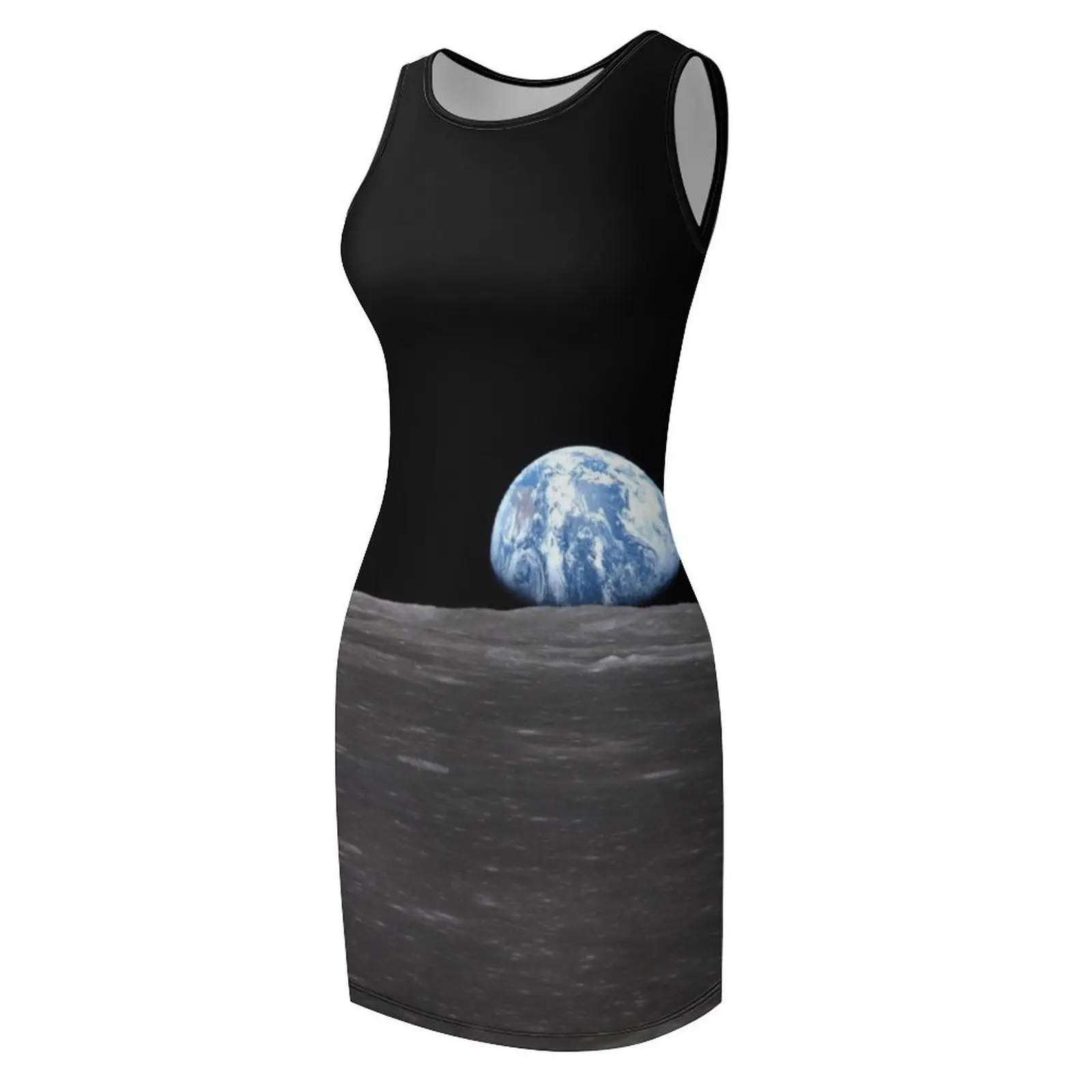 Earth Rising Over Moon، Apollo 11، 1969 فستان صيفي بدون أكمام للنساء 2025 فستان سهرة نسائي ملابس نسائية