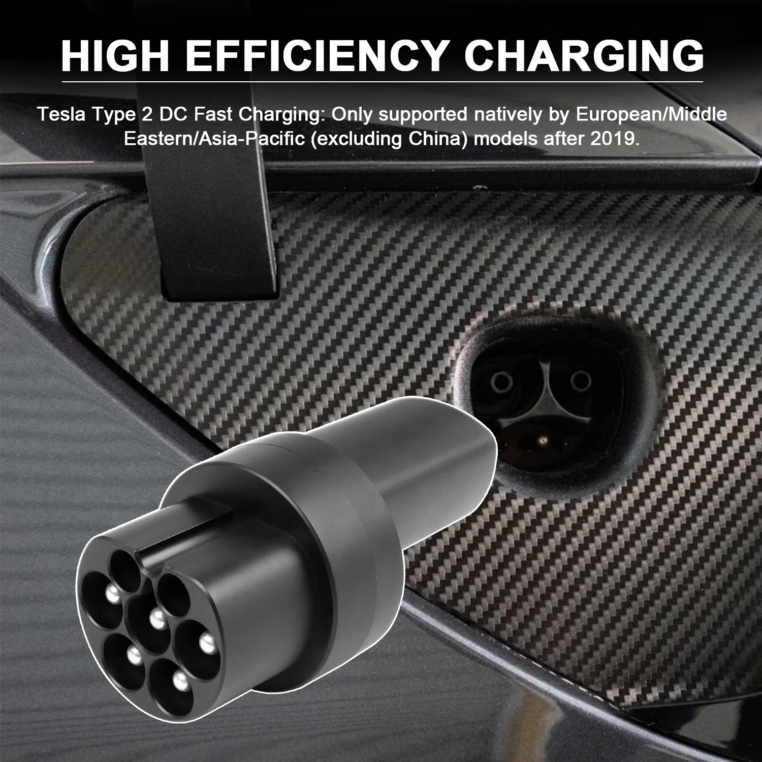GOODCELL Type 2 To Tesla Adapter AC Type2 Tesla Adaptor EV Charger Connector IEC 62196 Plug AC Converter For Tesla ModelS/X/3/Y