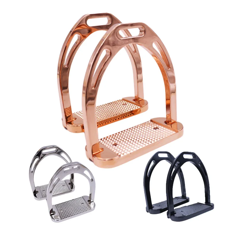 

Century Swiss British stirrup Aluminium Stirrups in Rose Gold 12 cm Extra Light