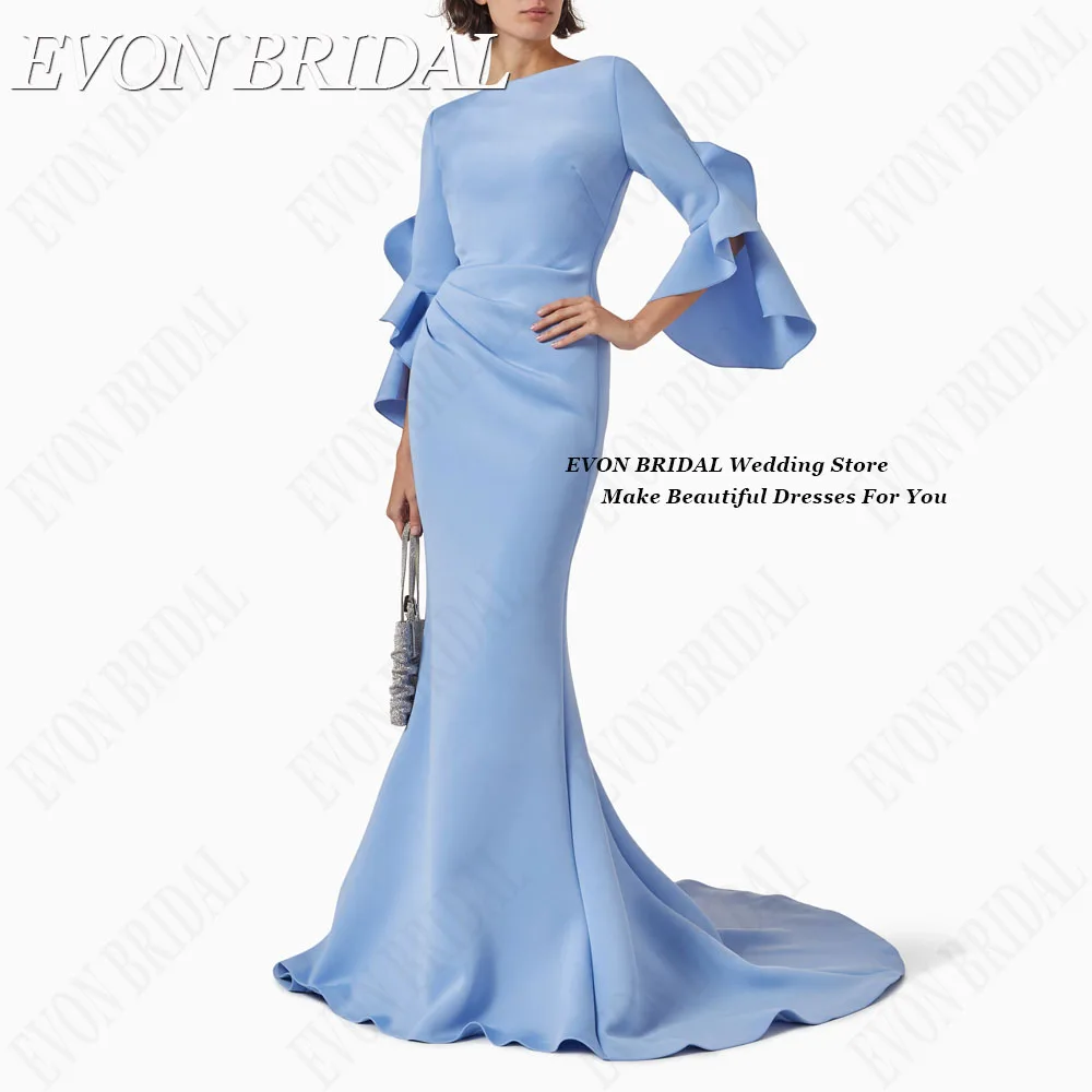 EVON BRIDAL Elegant Mermaid Celebrity Evening Gowns 2024 Dubai Woman Satin vestidos de ocasião Formal Occasion Dresses Custom