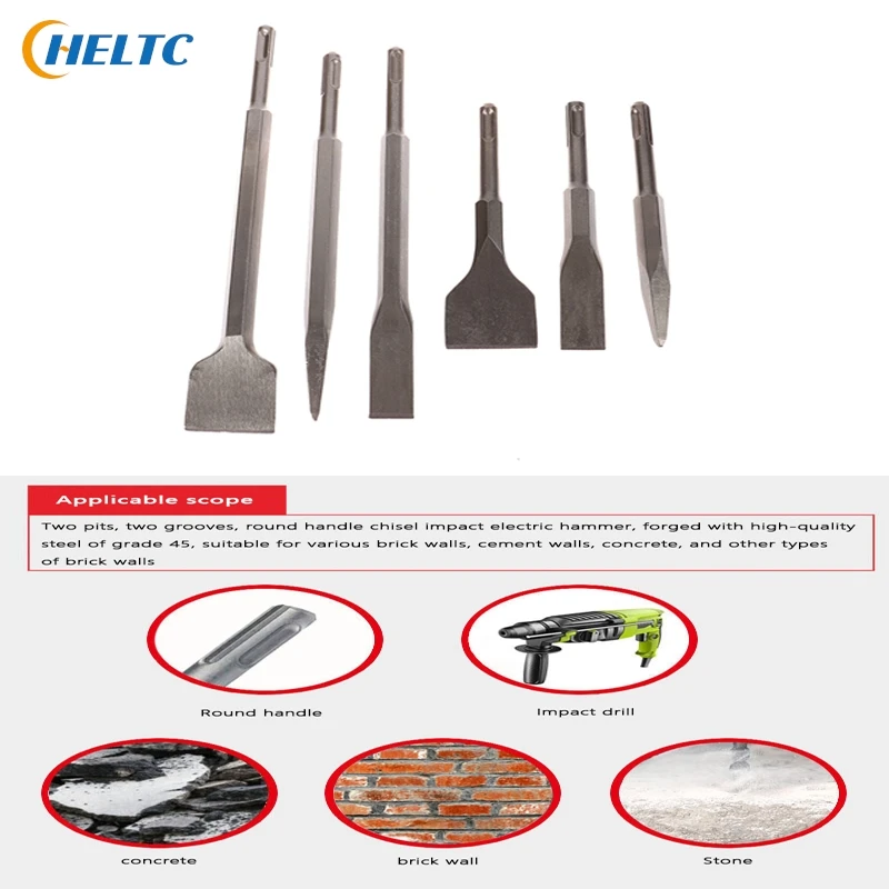 

1PC 45 # steel Concrete Brick Wall Rock Electric Hammer Chisel SDS Plus Shank Drill Bit Point Groove Gouge Flat Masonry Tools