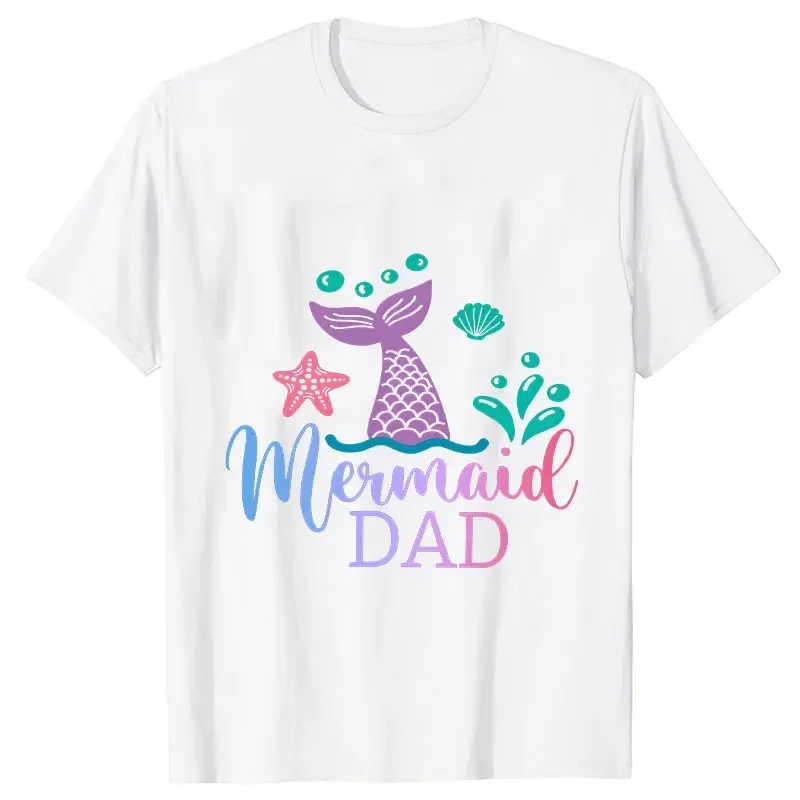 1 2 3 4 5 6 7 8 9 10 Years Old Matching Family Tees Girls Birthday Party T-shirt Funny Mermaid Tops White Unisex Kids Clothing