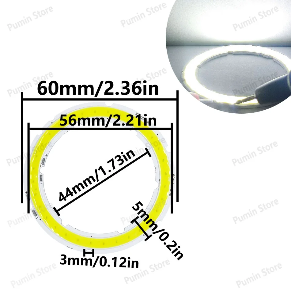 Angel Eyes 12V LED COB Runde Ring-Glühbirne Lichtquelle Warmweiß Kaltweiß 20-120mm LED-Chip-Modul Dekorative Heimbeleuchtung Deckenlampe
