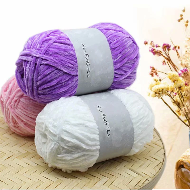 1Pc 100g Velvet Yarn for hand knitting Chenille Crochet Yarn soft threads line for Sweater scarf doll amigurumi 180m/7086i